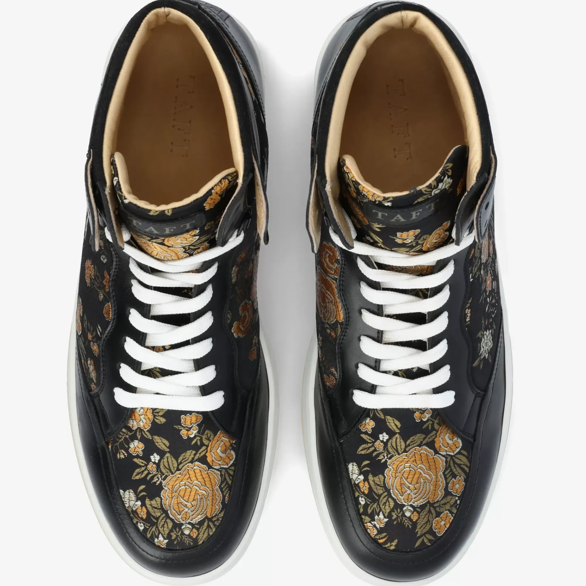 Clearance TAFT Rapido Mens Black Hightop Sneakers - Eden Noir |