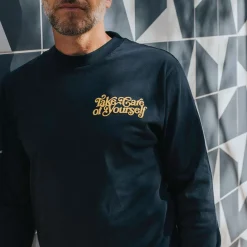 Outlet TAFT Take Care Long Sleeve Shirt In Navy