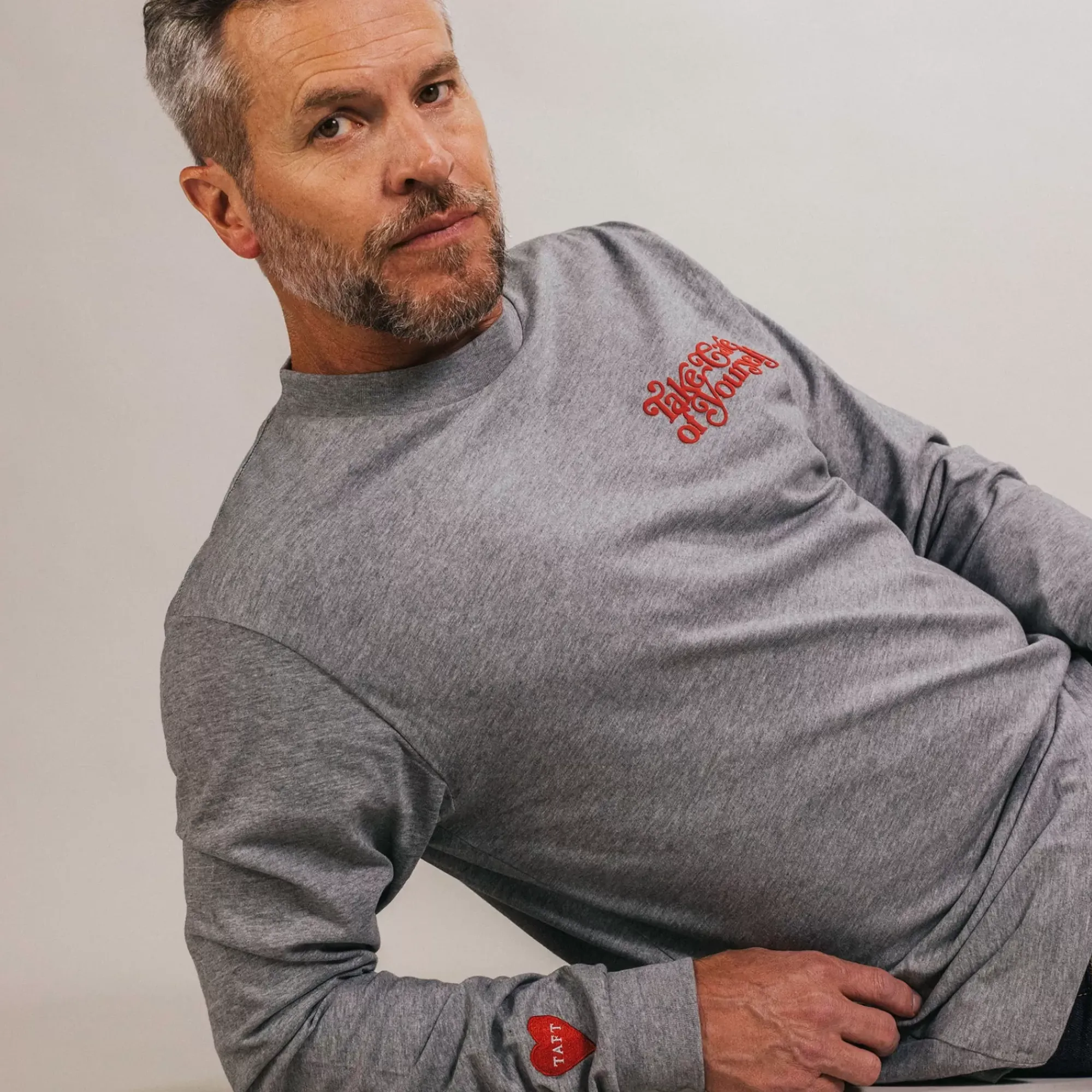 Fashion TAFT Take Care Long Sleeve Shirt In Grey