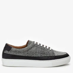 Best TAFT The Fifth Ave Sneaker In Stone Pebbled Leather |
