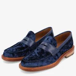 Discount TAFT The Fitz Loafer In Deep Azure - Velvet Loafers |
