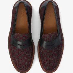 Cheap TAFT The Fitz Maroon Mens Loafers - Maroon Check |
