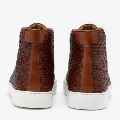 Discount TAFT The Hightop Sneaker In Woven Brown Leather |