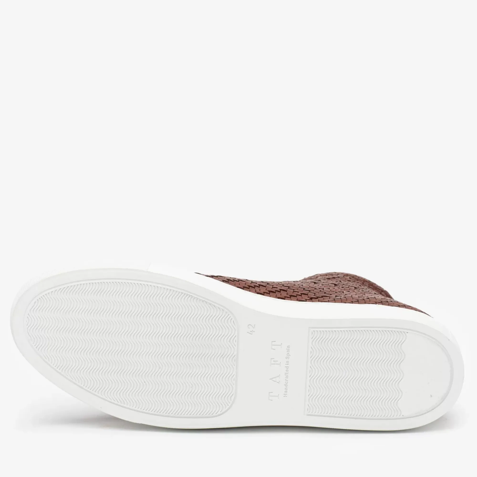 Discount TAFT The Hightop Sneaker In Woven Brown Leather |