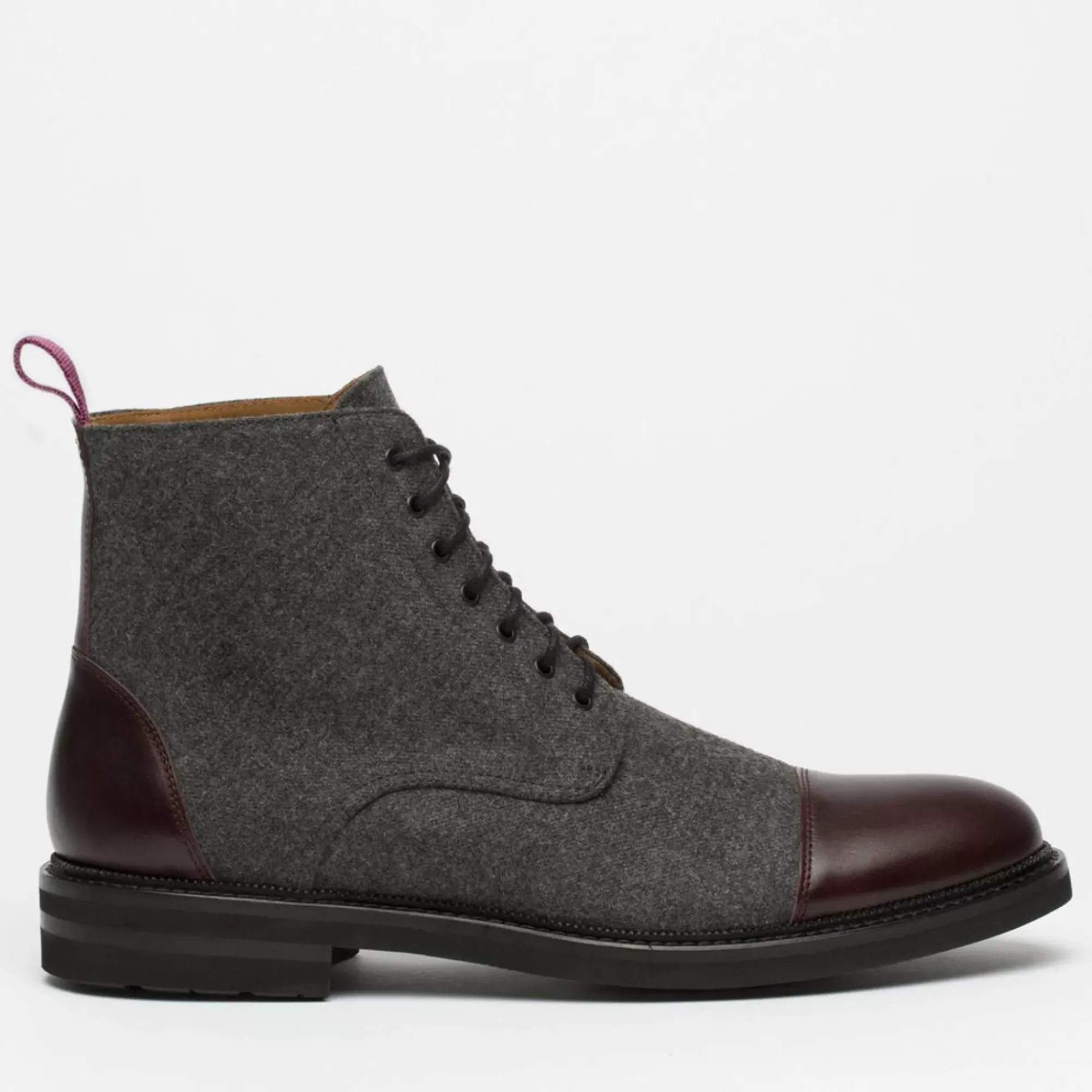 New TAFT The Jack Boot - Grey / Oxblood Leather |