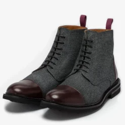 New TAFT The Jack Boot - Grey / Oxblood Leather |