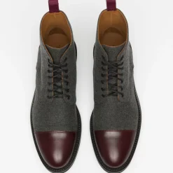 New TAFT The Jack Boot - Grey / Oxblood Leather |