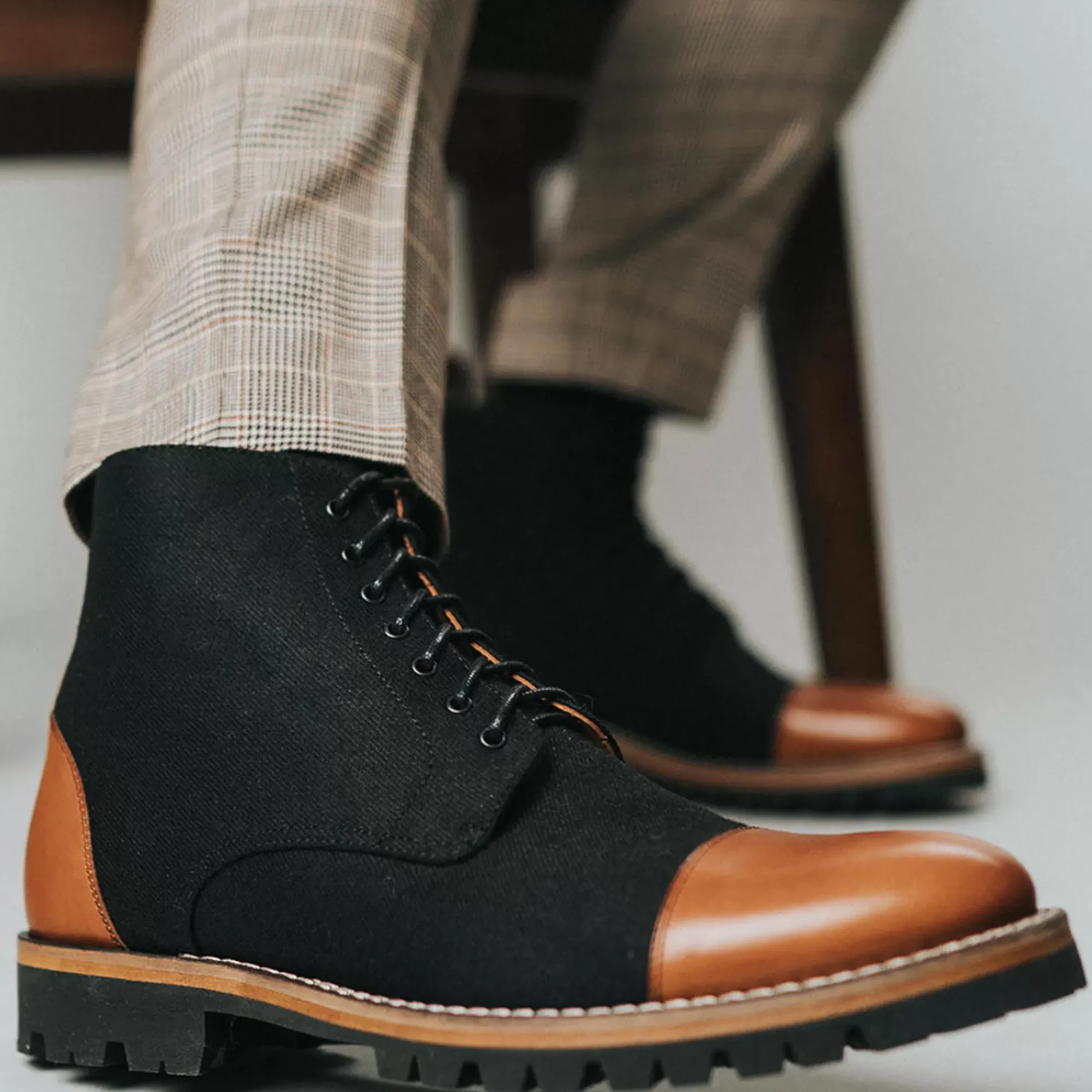New TAFT The Jack Boot In Industrial - Two Toned Boots |