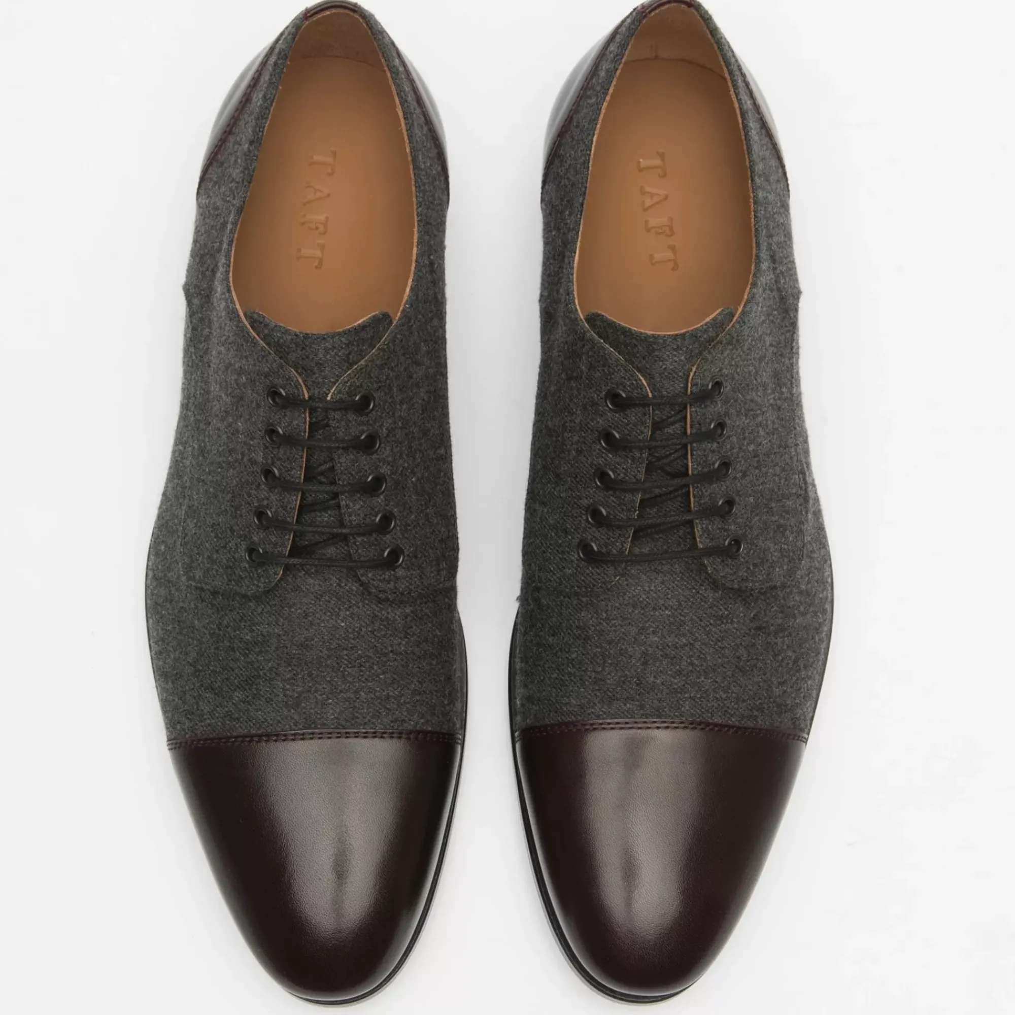 Best TAFT The Jack Shoe In Grey/Oxblood Leather |