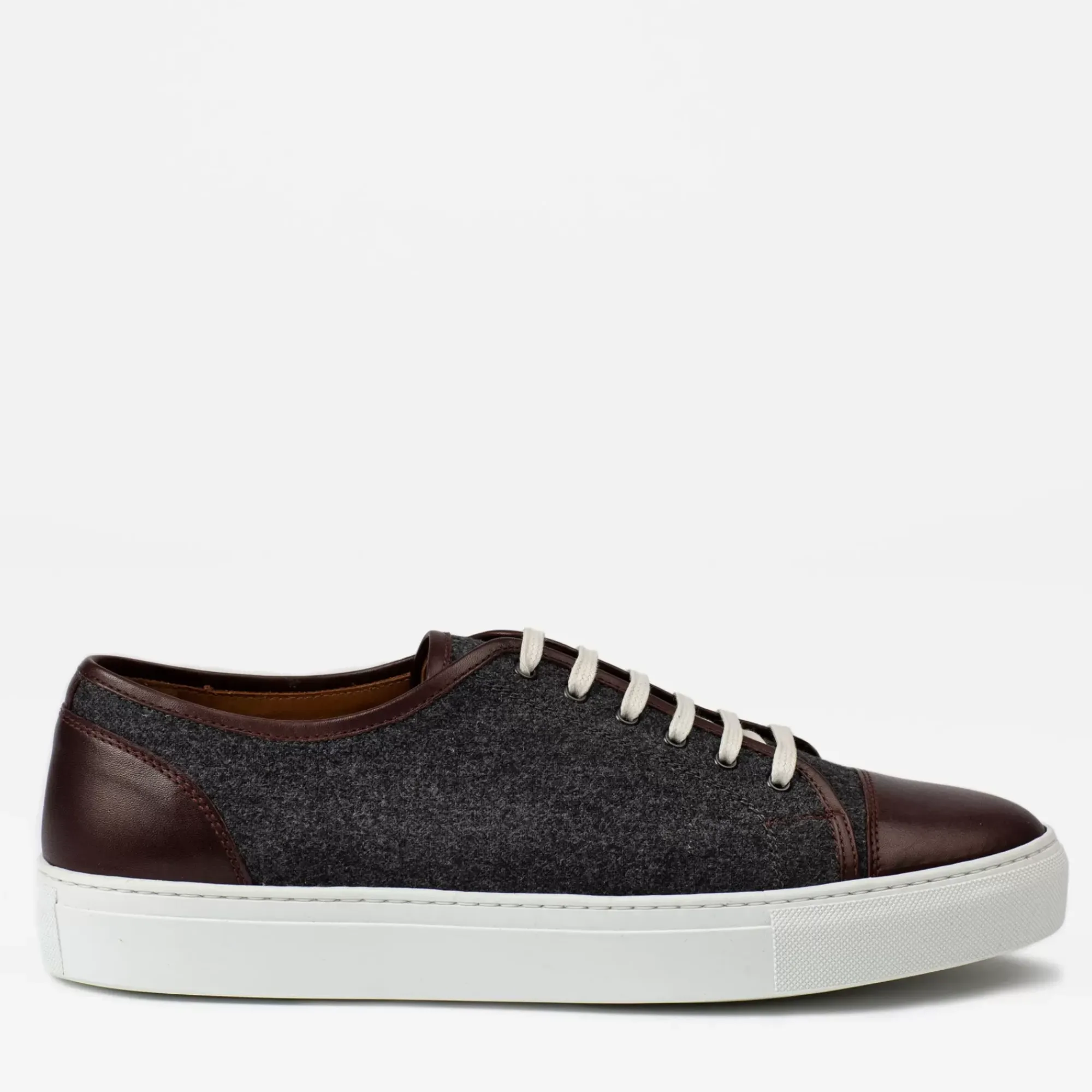 Store TAFT The Jack Sneaker In Grey/Oxblood - Wool Sneakers |