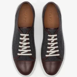 Store TAFT The Jack Sneaker In Grey/Oxblood - Wool Sneakers |