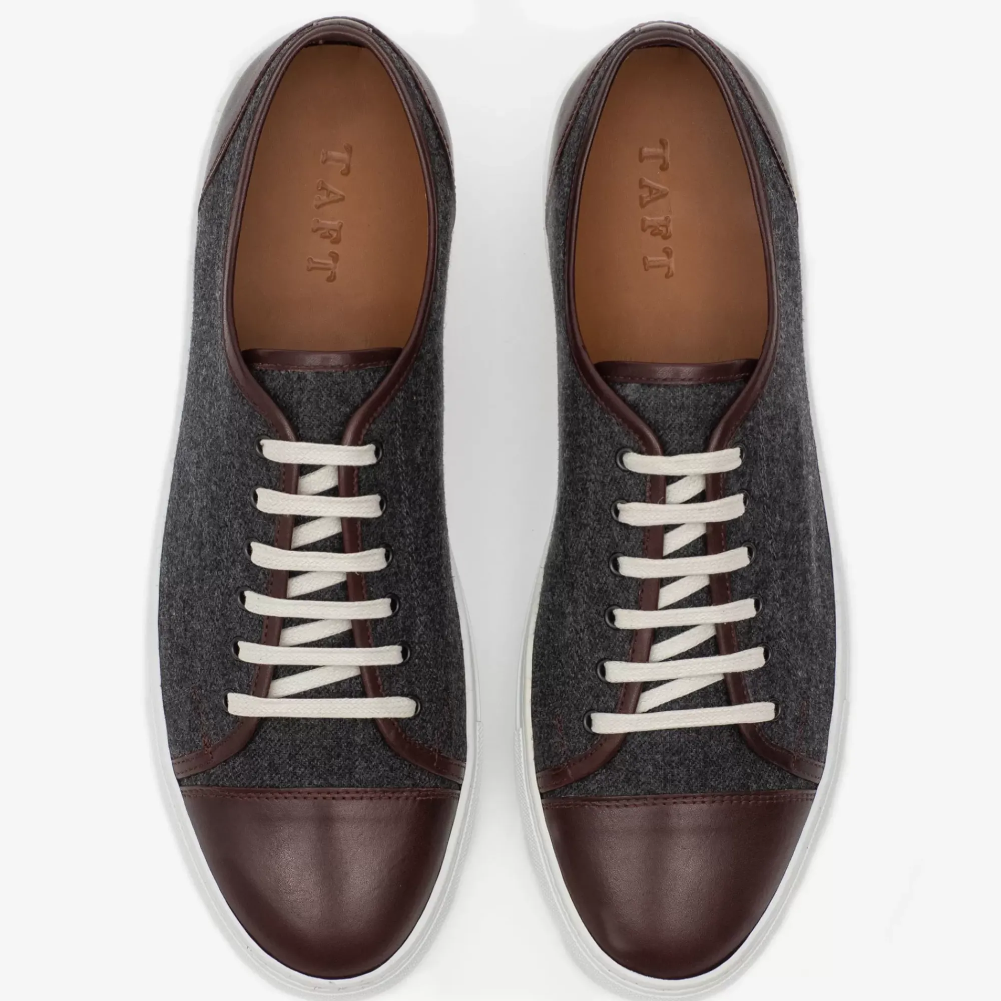 Store TAFT The Jack Sneaker In Grey/Oxblood - Wool Sneakers |