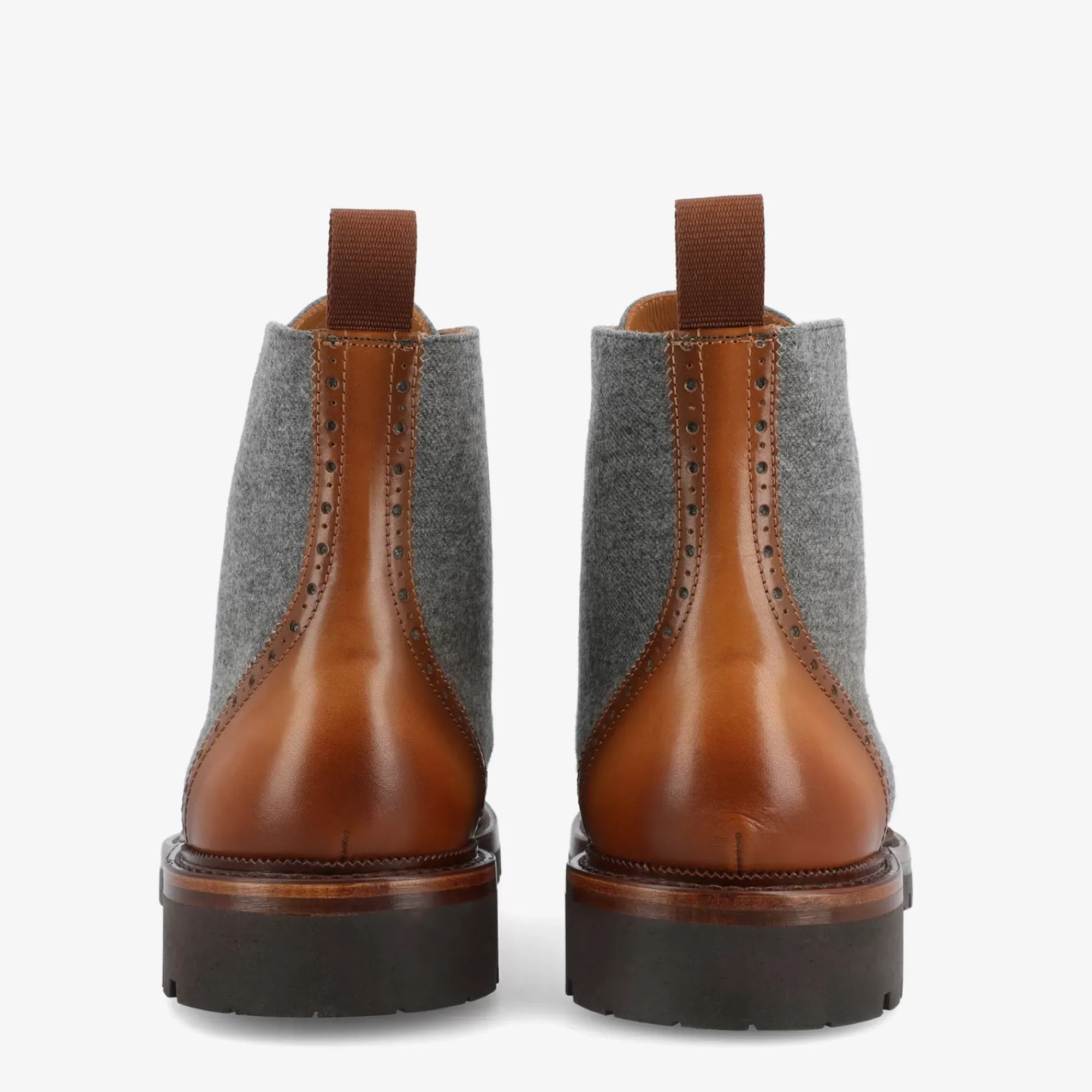 Store TAFT The Livingston Boot In Grey/Brown Wool Boots |