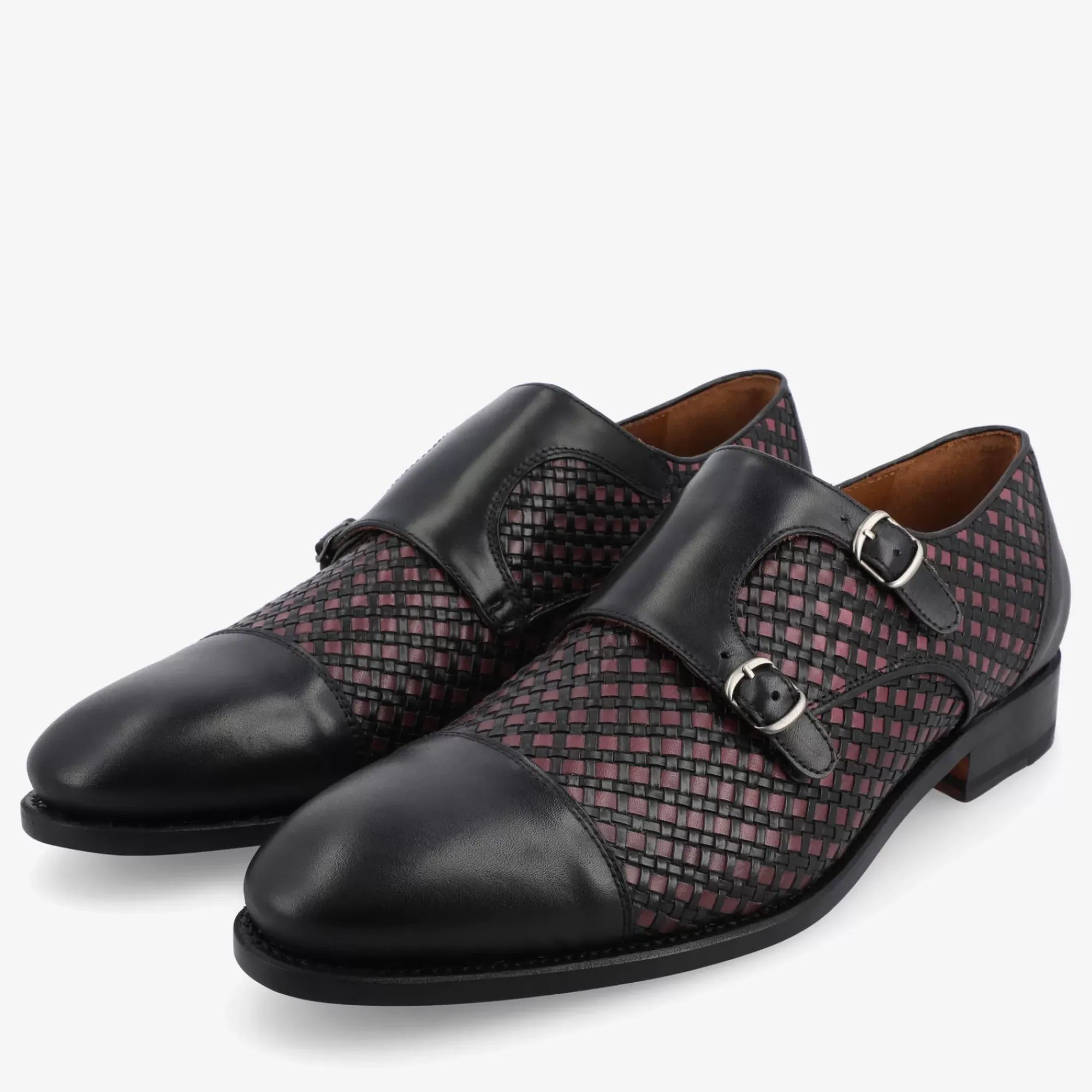 Cheap TAFT The Lucca Double Monk Strap Shoe In Black Woven |