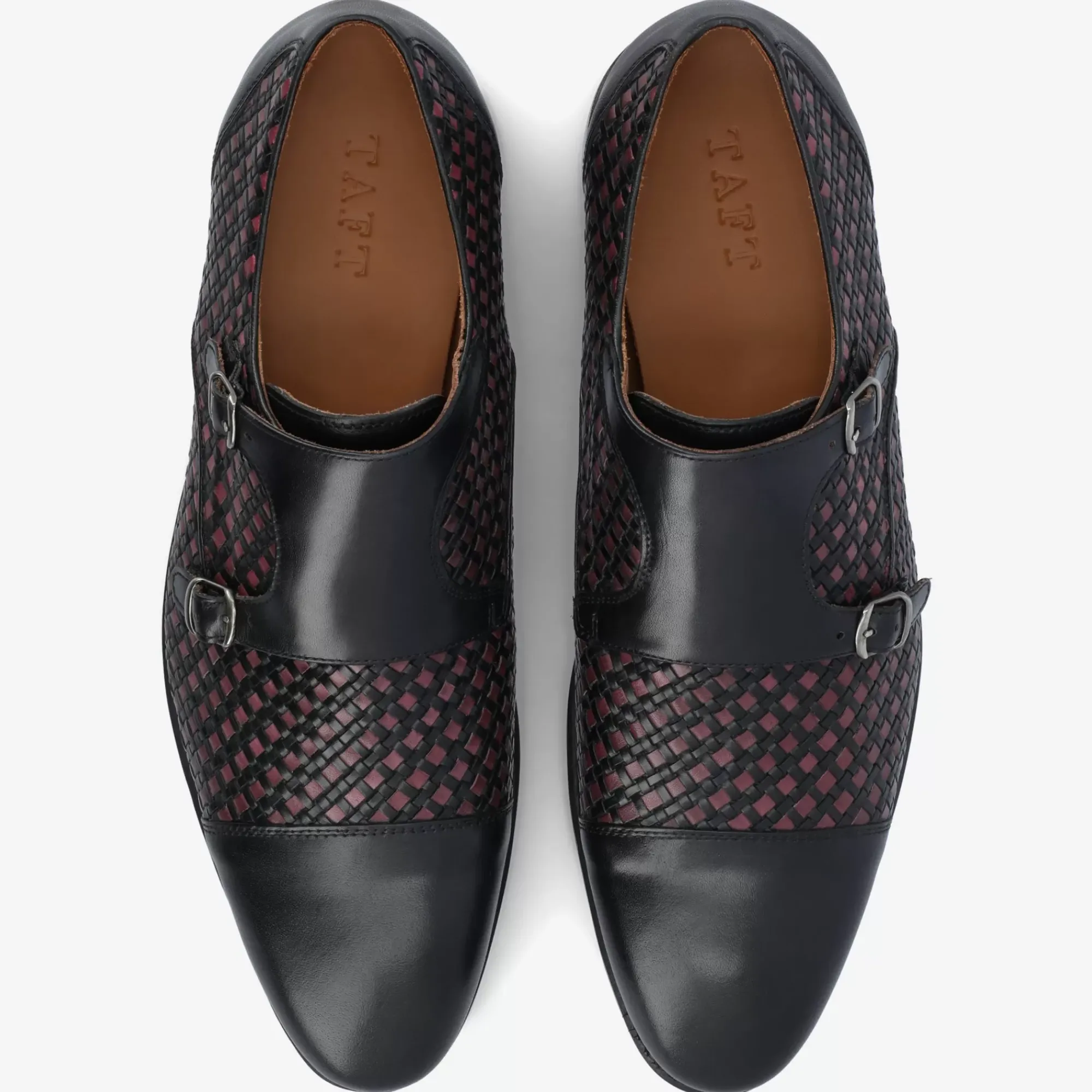 Cheap TAFT The Lucca Double Monk Strap Shoe In Black Woven |