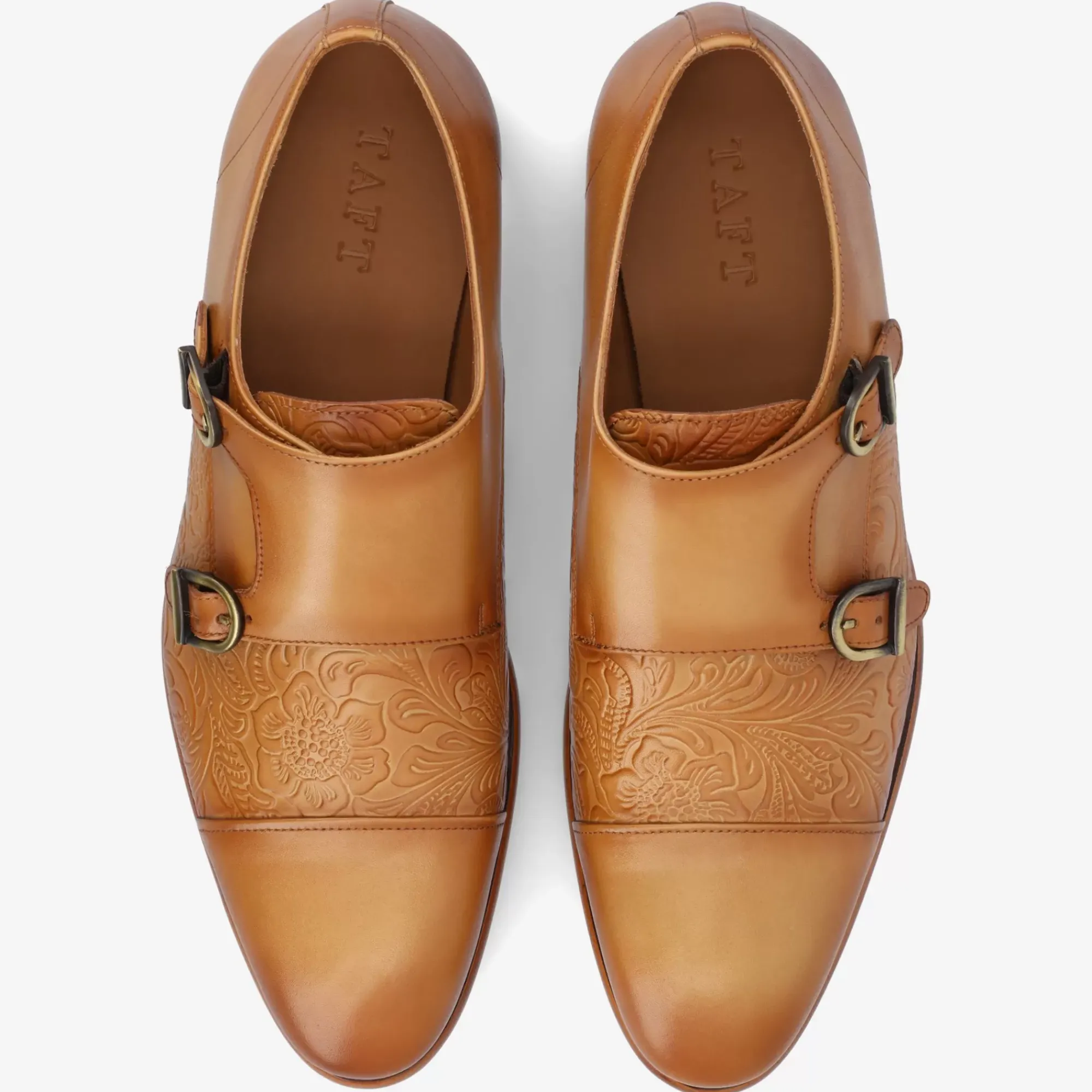 Shop TAFT The Lucca Double Monk Strap Shoe In Honey Floral |