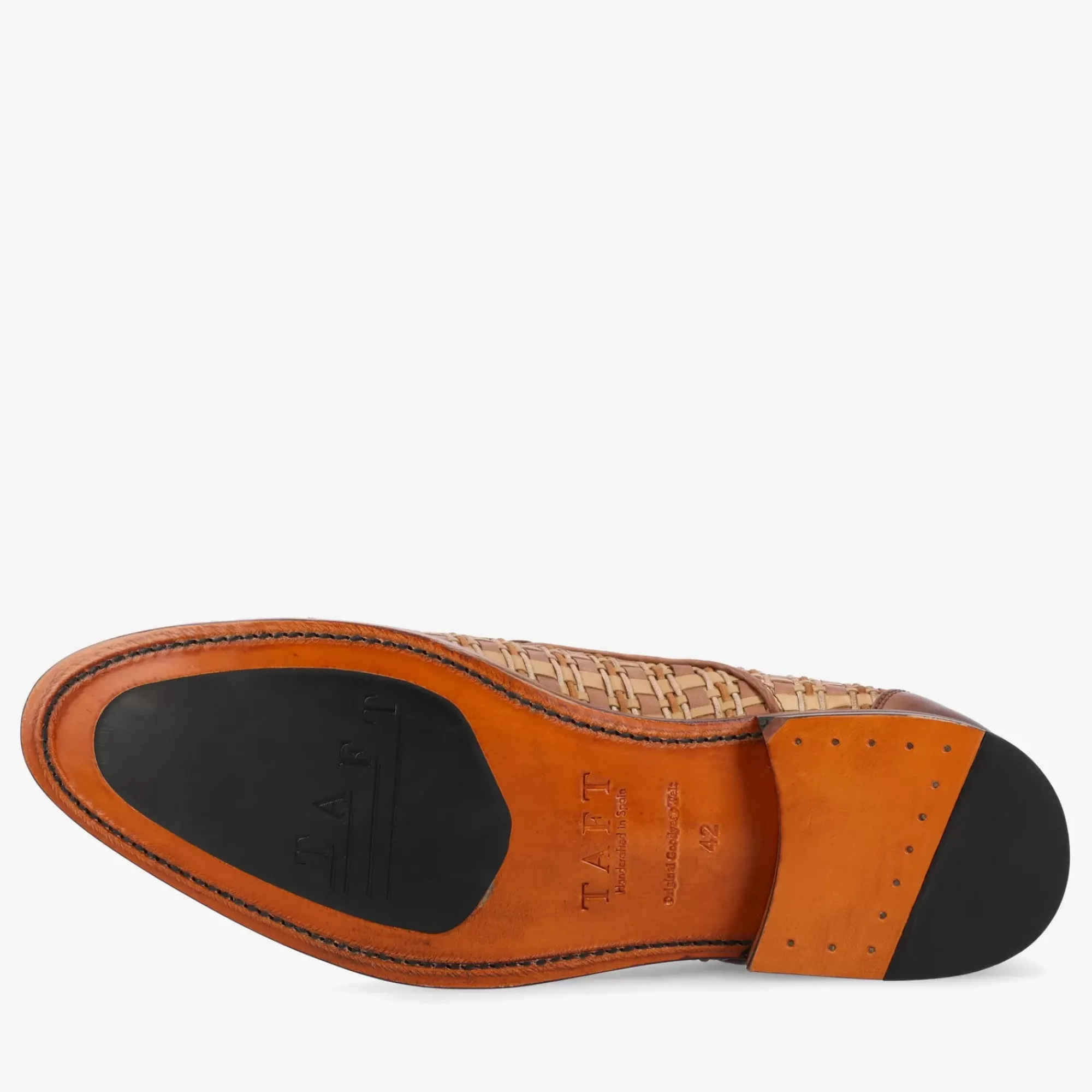 New TAFT The Lucca Monk Strap Shoe In Brown Woven |
