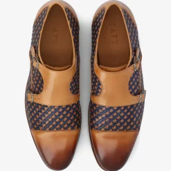Flash Sale TAFT The Lucca Monk Strap Shoe In Navy Woven Leather |