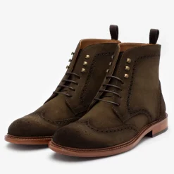 Hot TAFT The Mack Boot In Olive - Suede Combat Boots |