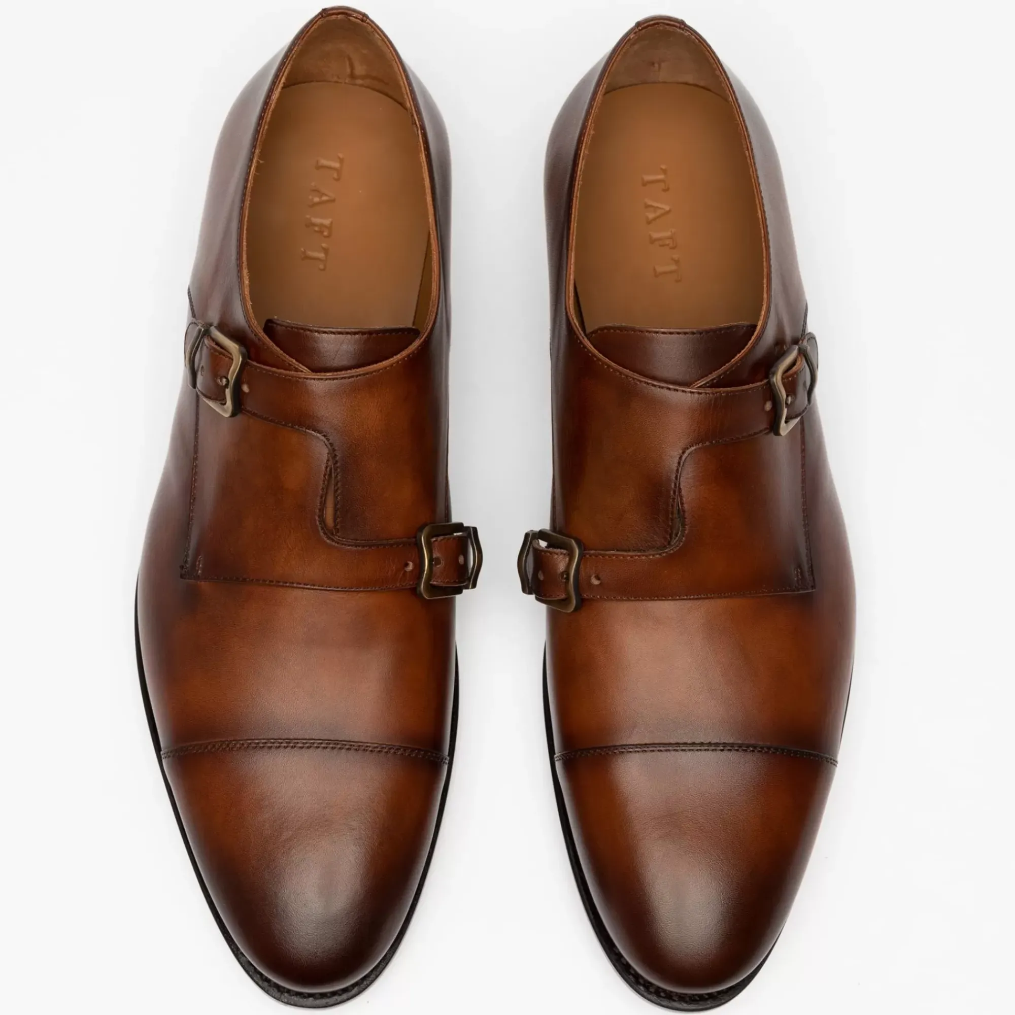 Hot TAFT The Prince Shoe In Coffee - Double Monk Strap Shoes |