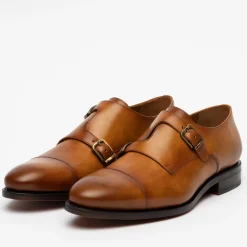 Clearance TAFT The Prince Shoe In Honey - Double Monk Strap |