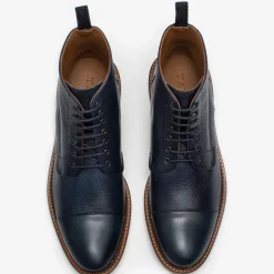 Discount TAFT The Rome Boot - Navy Leather Boots |