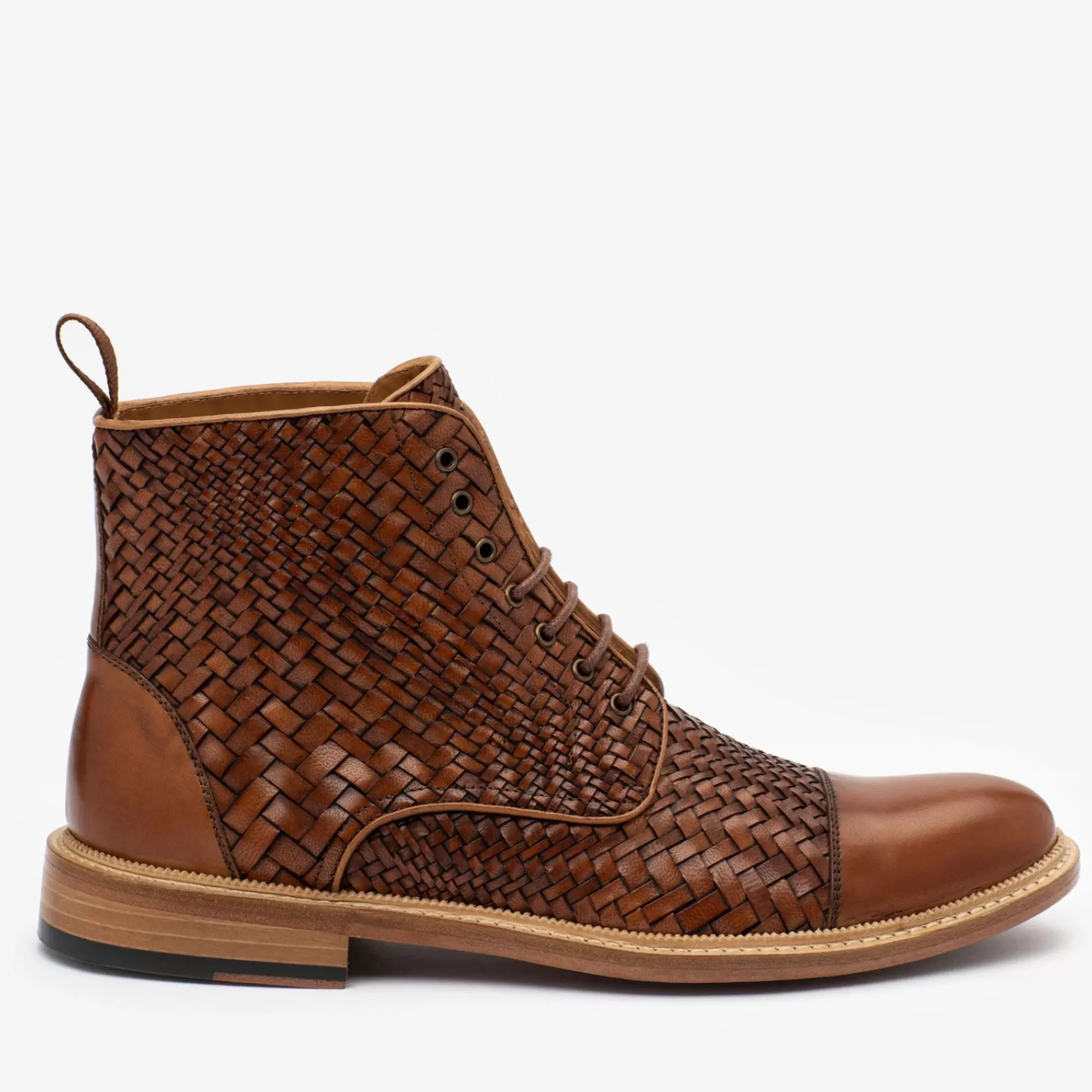 Best TAFT The Rome Boot In Woven - Leather Boots |