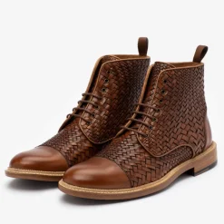 Best TAFT The Rome Boot In Woven - Leather Boots |