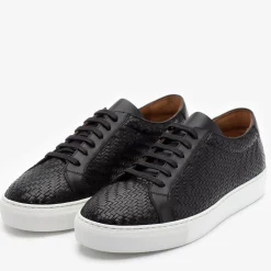 Outlet TAFT The Sneaker In Black Woven Leather |