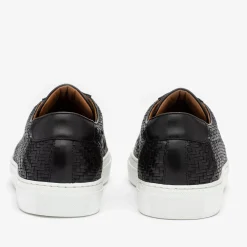 Outlet TAFT The Sneaker In Black Woven Leather |
