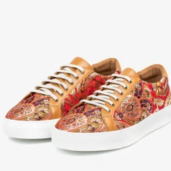 Outlet TAFT The Sneaker In Red Paisley - Unique Sneakers |