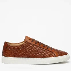 Store TAFT The Sneaker In Woven Brown Leather |