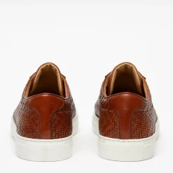 Store TAFT The Sneaker In Woven Brown Leather |